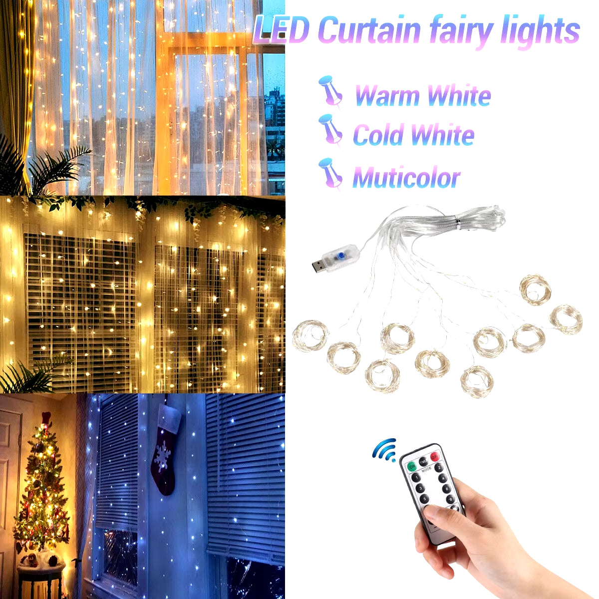 USB Festoon String Lights - Decorative Fairy Garland for Home, Christmas, Ramadan, and New Year Celebrations