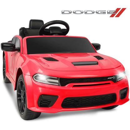 Officially Licensed Dodge Charger SRT 12V Electric Power Ride on Cars for Kids with Parent Remote Control, W/Music Player/Led Headlights/Safety Belt, Red