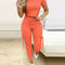 Women's Slim Top Drawstring Dungarees Suit