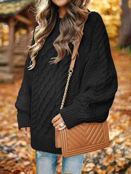 Oversized Cable Knit Chunky Pullover  Sweater for Women