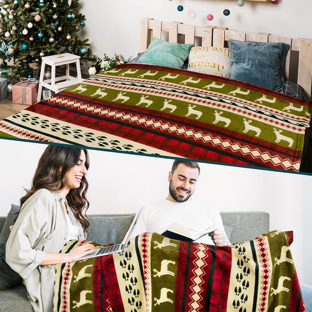 "CozyCabin Christmas Throw Blanket - Plush Red Holiday Fleece, Warm Winter Comfort, 50x60