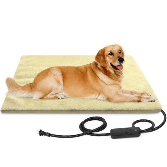 Clawsable XL Pet Heating Pad – Waterproof Electric Warming Mat for Dogs & Cats, Adjustable Heat with 6 Temperature Levels, 5 Timer Settings, Auto-Off, and Anti-Chew Cord